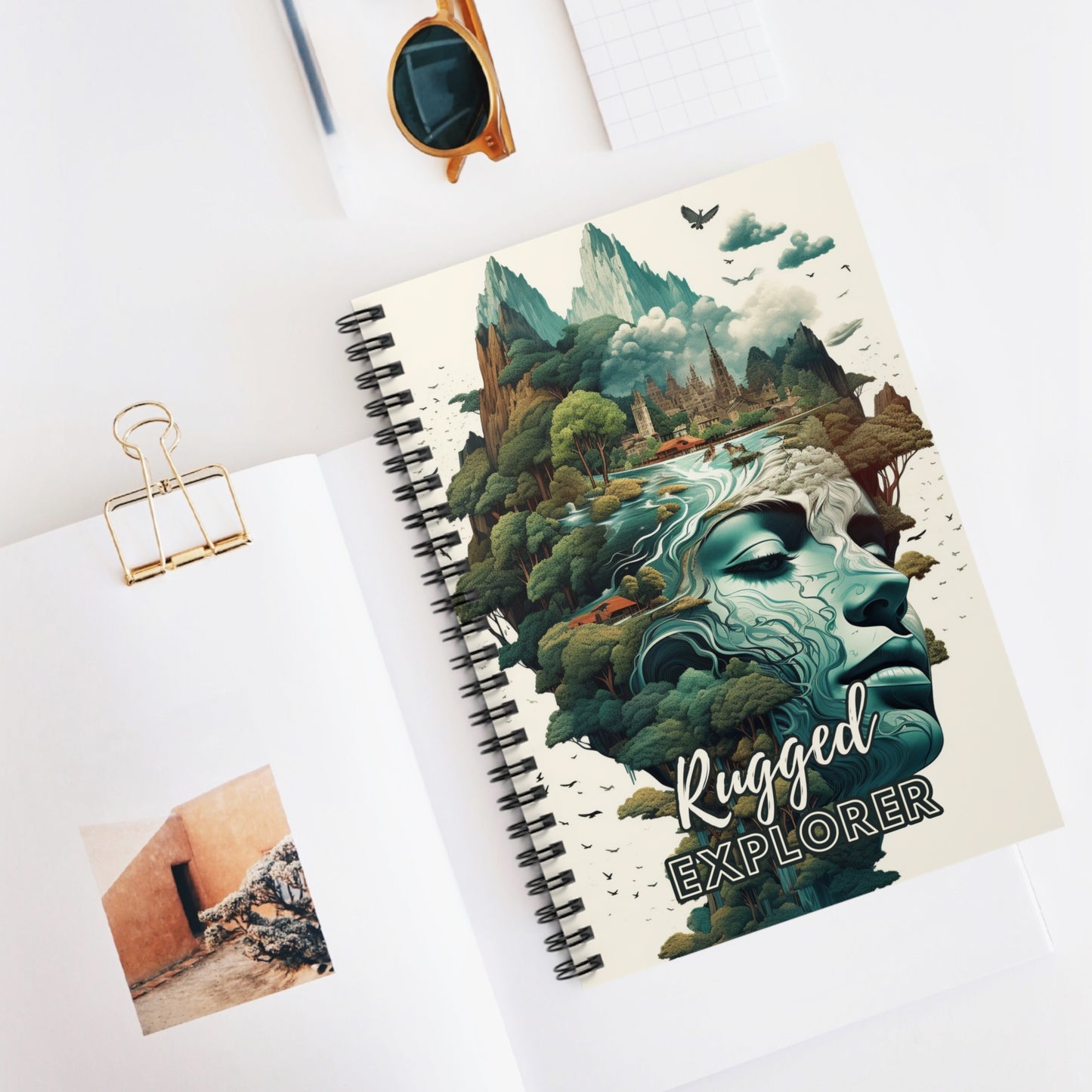 Spiral Adventure and Exploration themed notebook - Ruled Line
