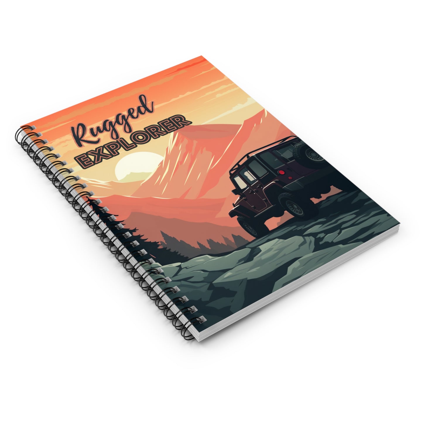 Spiral Adventure and Exploration themed notebook - Ruled Line