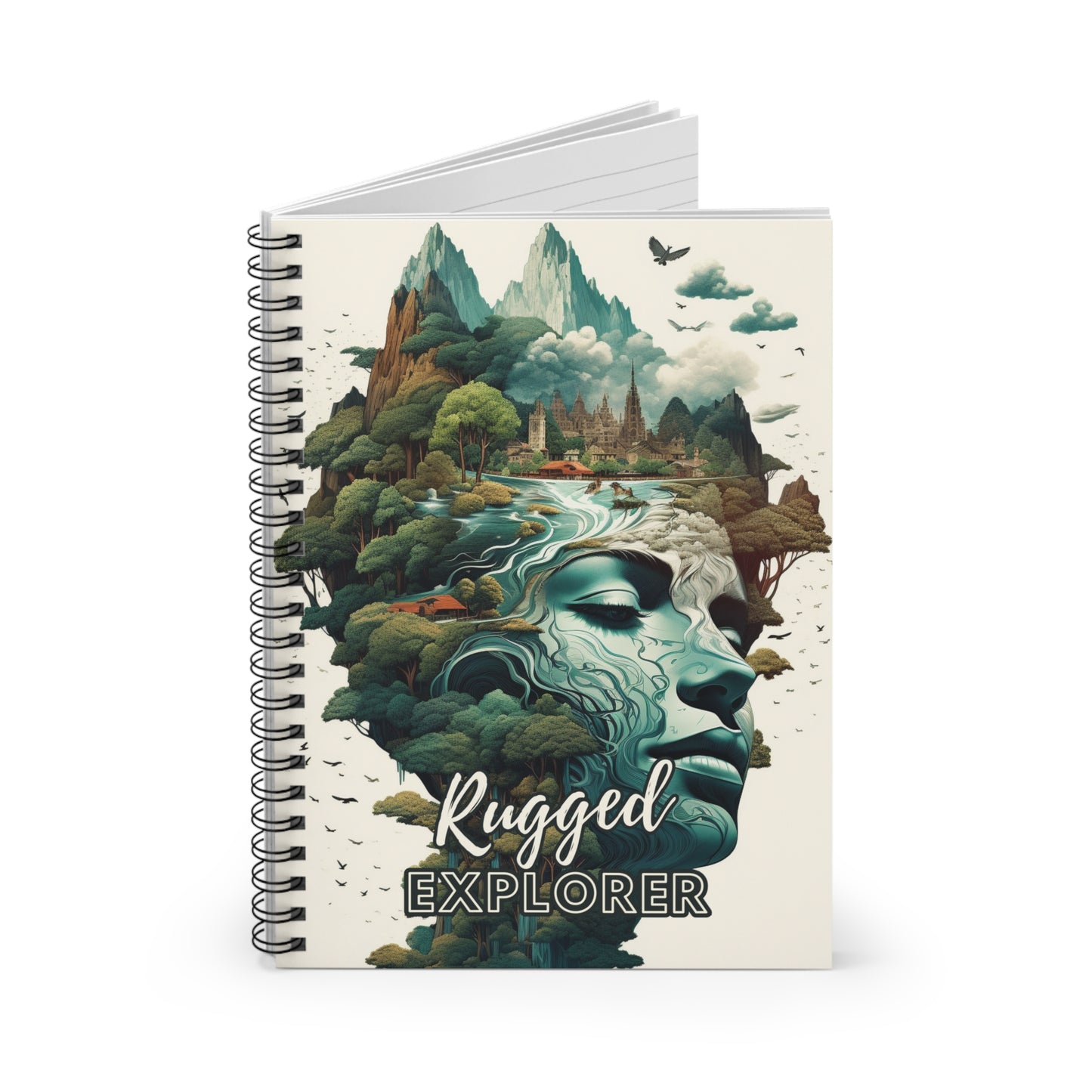 Spiral Adventure and Exploration themed notebook - Ruled Line