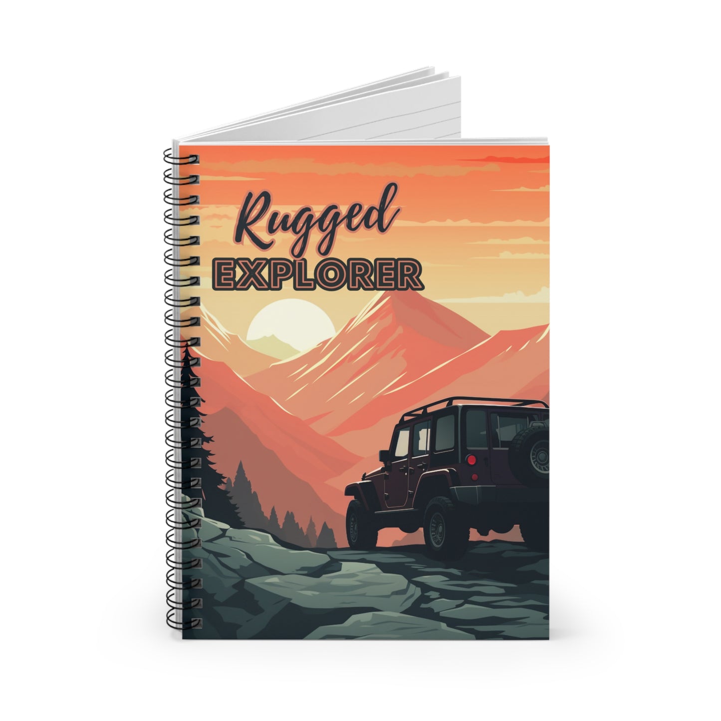 Spiral Adventure and Exploration themed notebook - Ruled Line