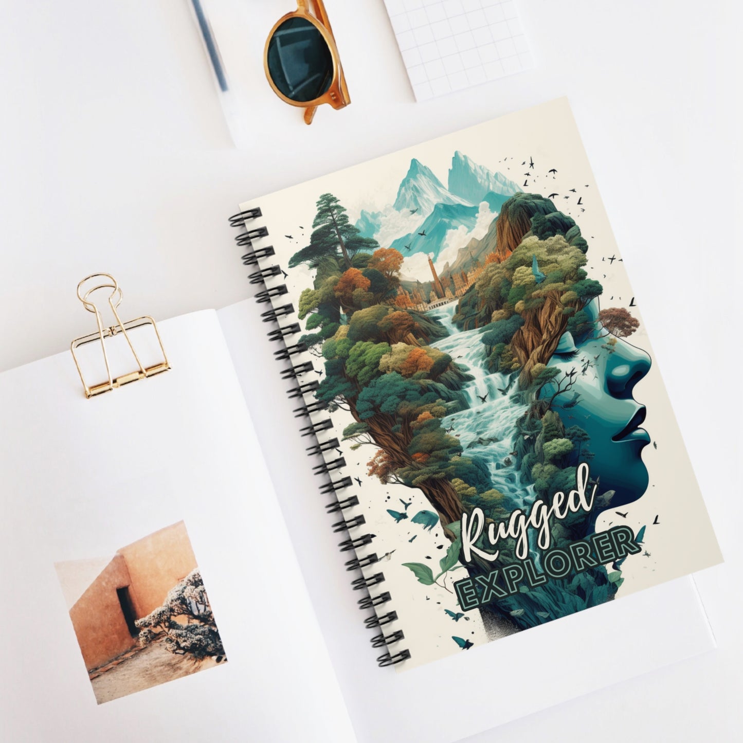 Spiral Adventure and Exploration themed notebook - Ruled Line