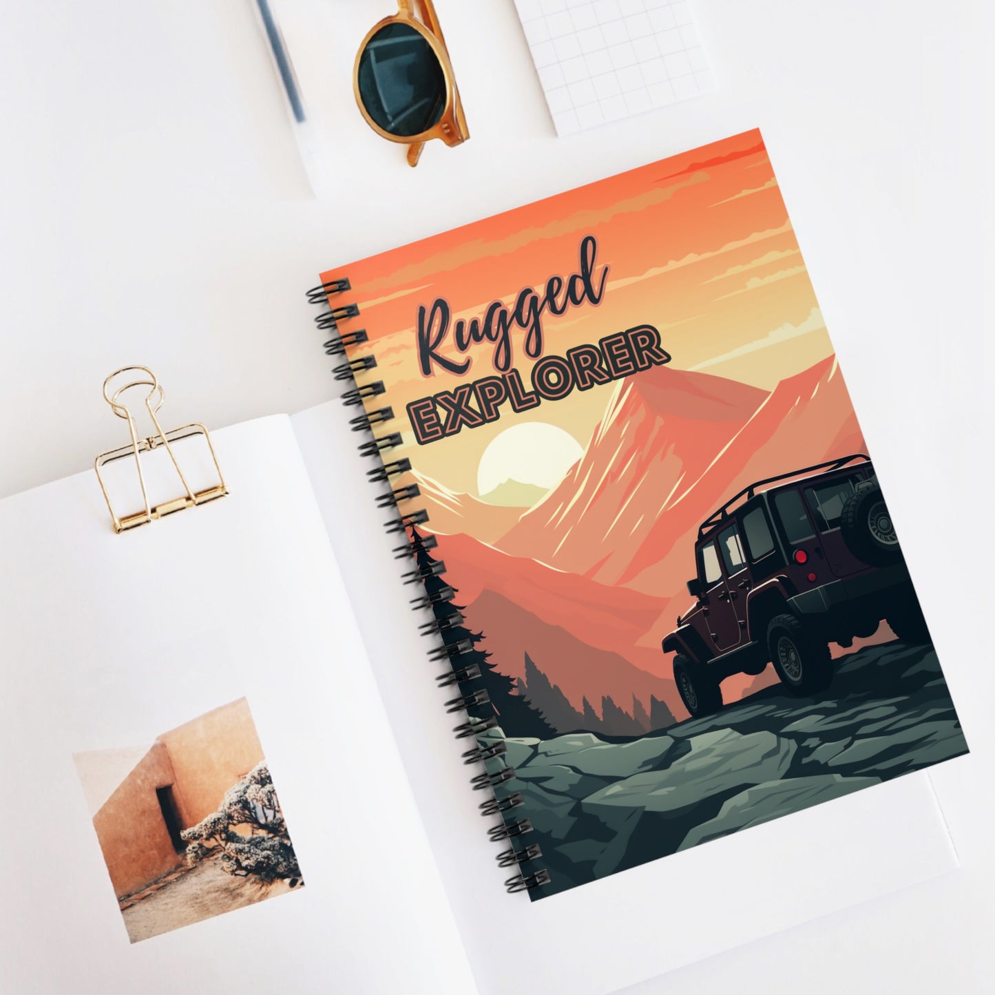 Spiral Adventure and Exploration themed notebook - Ruled Line